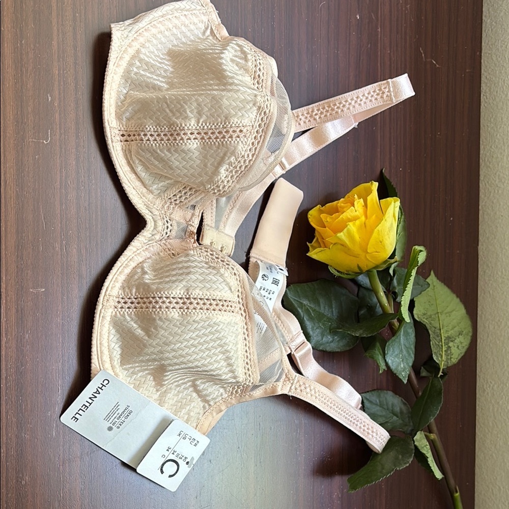Chantelle Cream Structured Bra with Molded Cups